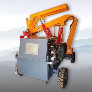 自製（zhì）底盤小型護欄（lán）打樁機