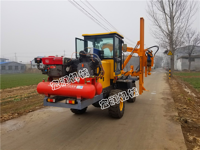 鏟車式護（hù）欄打拔鑽一體機