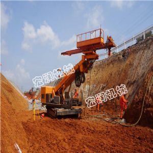 邊坡支護錨杆鑽機升高高度10米工作中